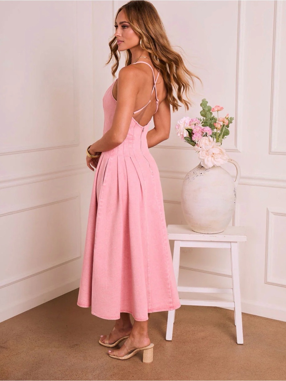 Vici Strapless Pink Fit-and-Flare Dress - Picture 4 of 5